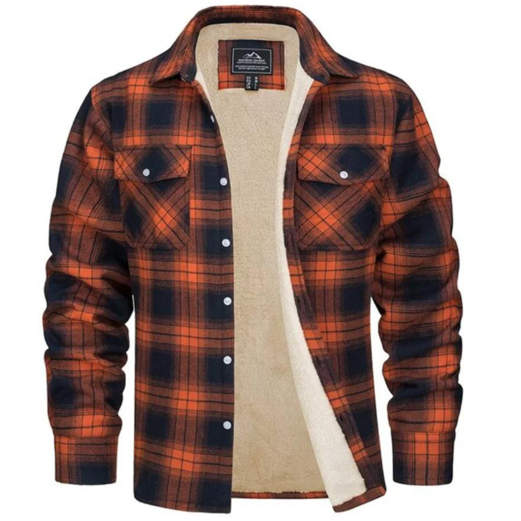Ethan | Men's Plaid Shirt Jacket with Sherpa Lining