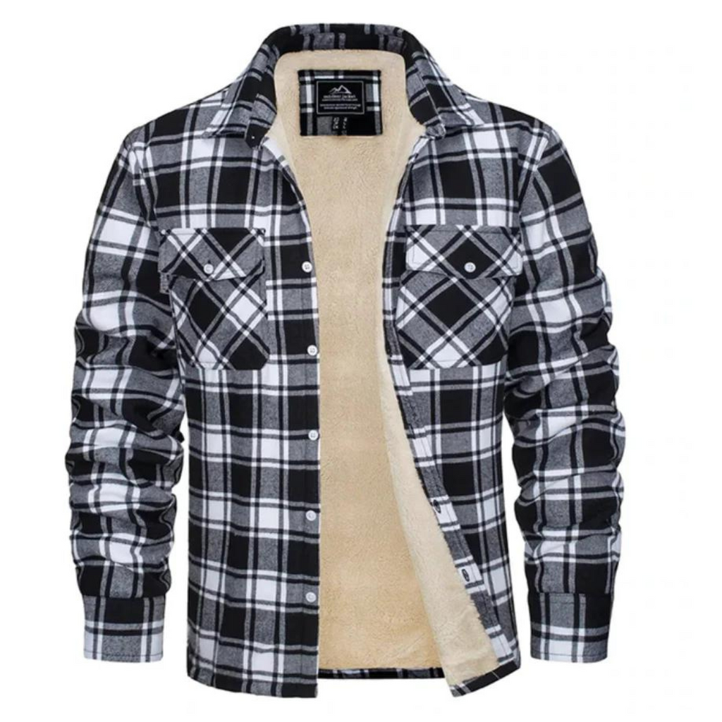 Ethan | Men's Plaid Shirt Jacket with Sherpa Lining