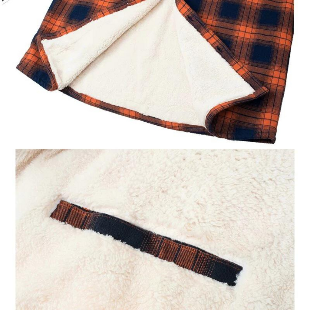 Ethan | Men's Plaid Shirt Jacket with Sherpa Lining