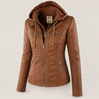 Diane | Women's Hooded Leather Jacket