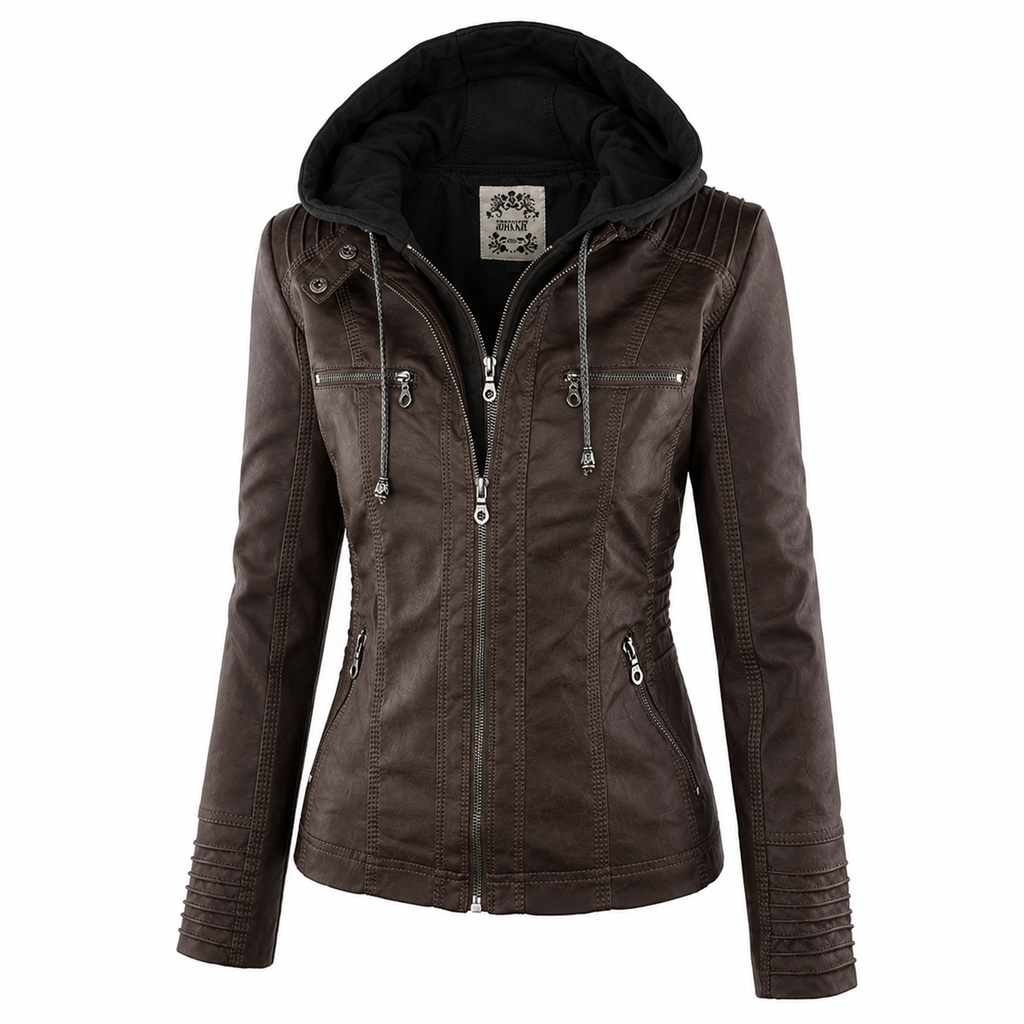 Diane | Women's Hooded Leather Jacket