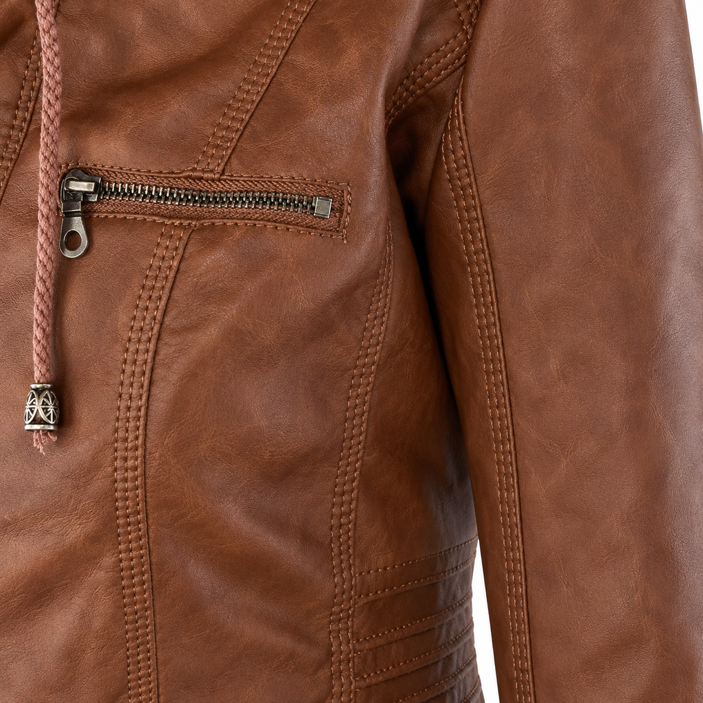 Diane | Women's Hooded Leather Jacket