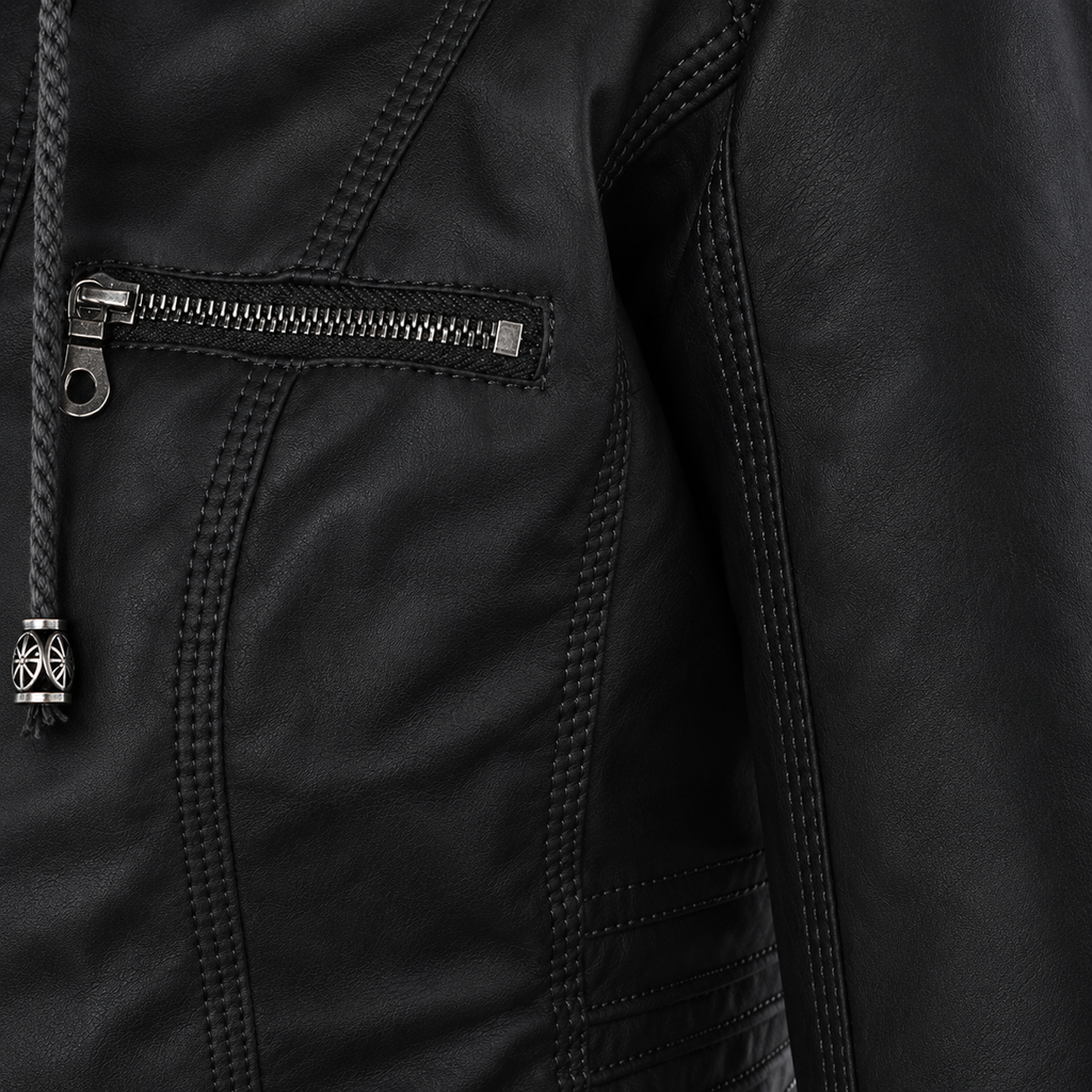 Diane | Women's Hooded Leather Jacket
