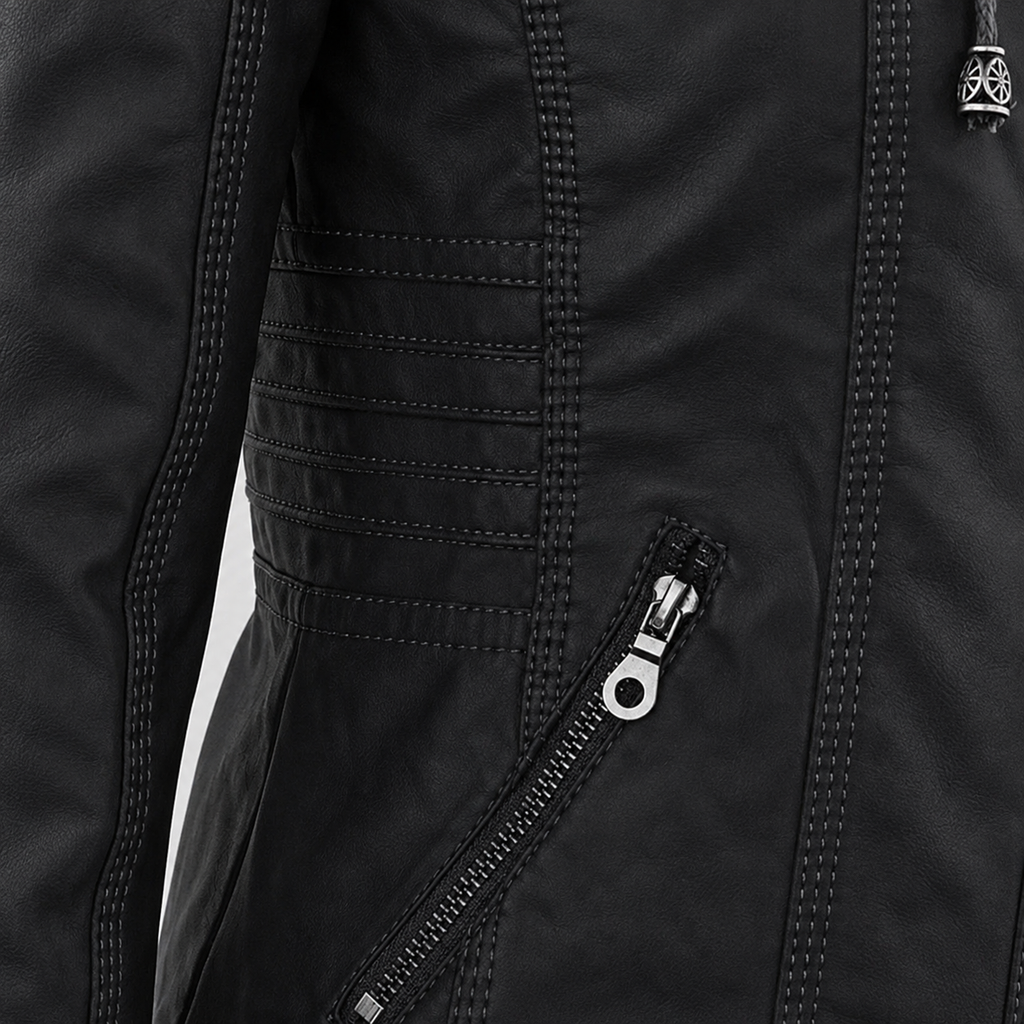 Diane | Women's Hooded Leather Jacket