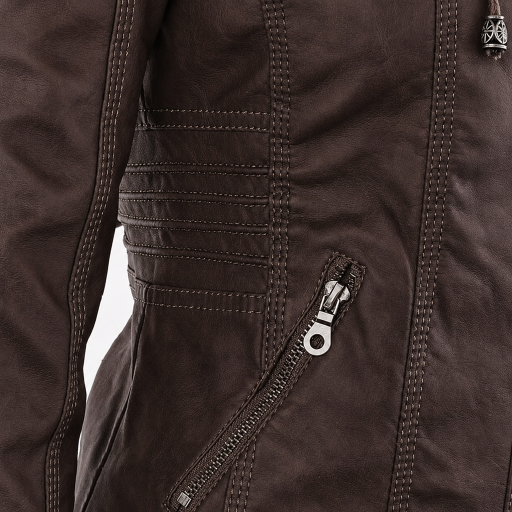 Diane | Women's Hooded Leather Jacket