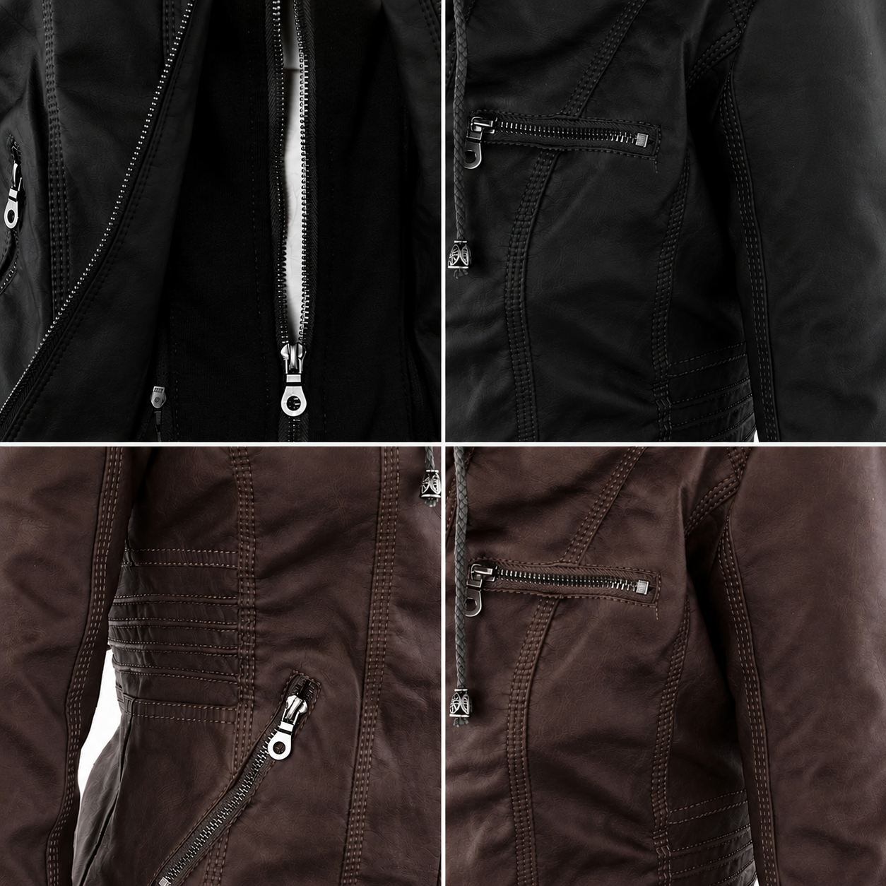 Diane | Women's Hooded Leather Jacket