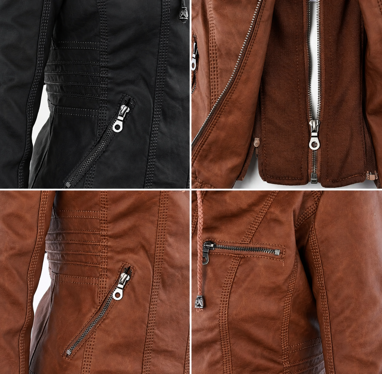 Diane | Women's Hooded Leather Jacket