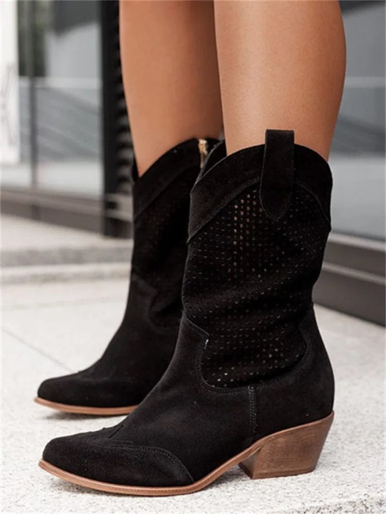 Women’s Western-Style Ankle Boots – Fashionable Comfort for Everyday Wear