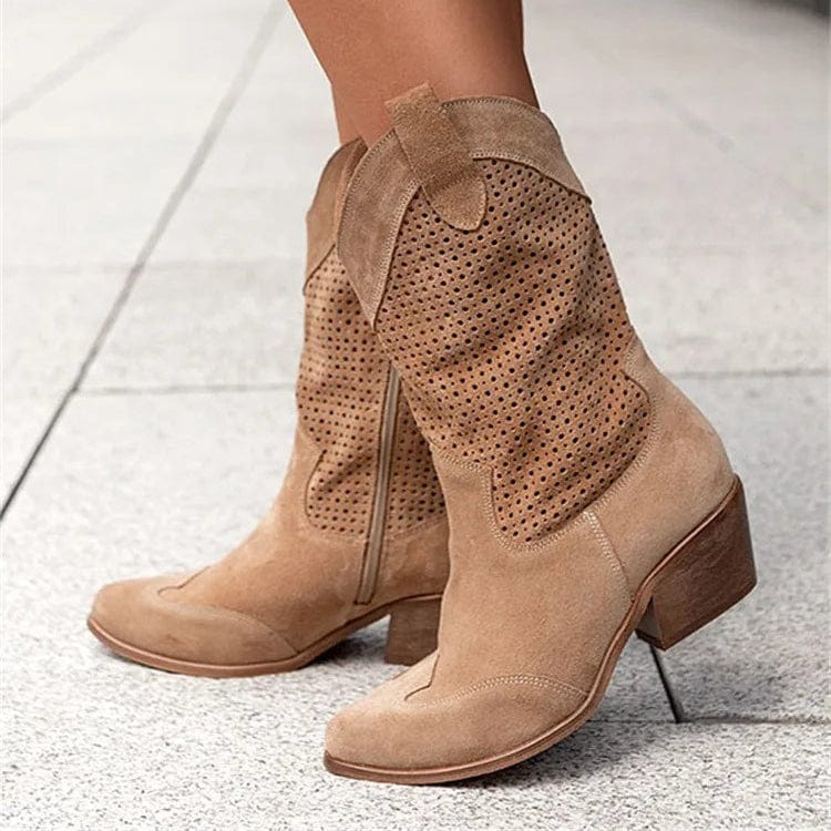 Women’s Western-Style Ankle Boots – Fashionable Comfort for Everyday Wear