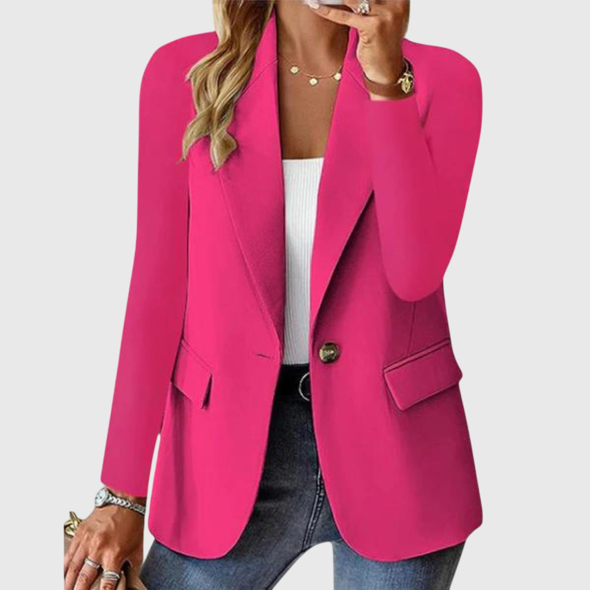 Sienna | Women's Beige Structured Blazer