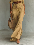 Lisette | Women's Collared Maxi Dress with Belt