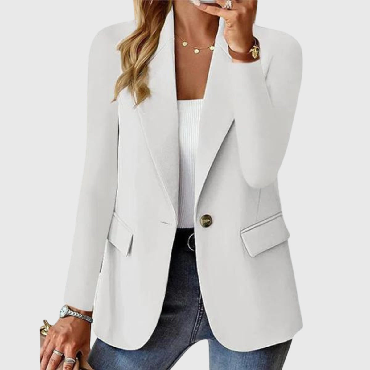 Sienna | Women's Beige Structured Blazer