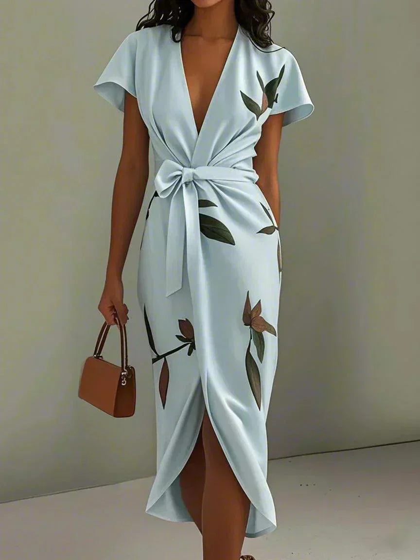 Margaret | Women's Floral Wrap Dress with Waist Tie