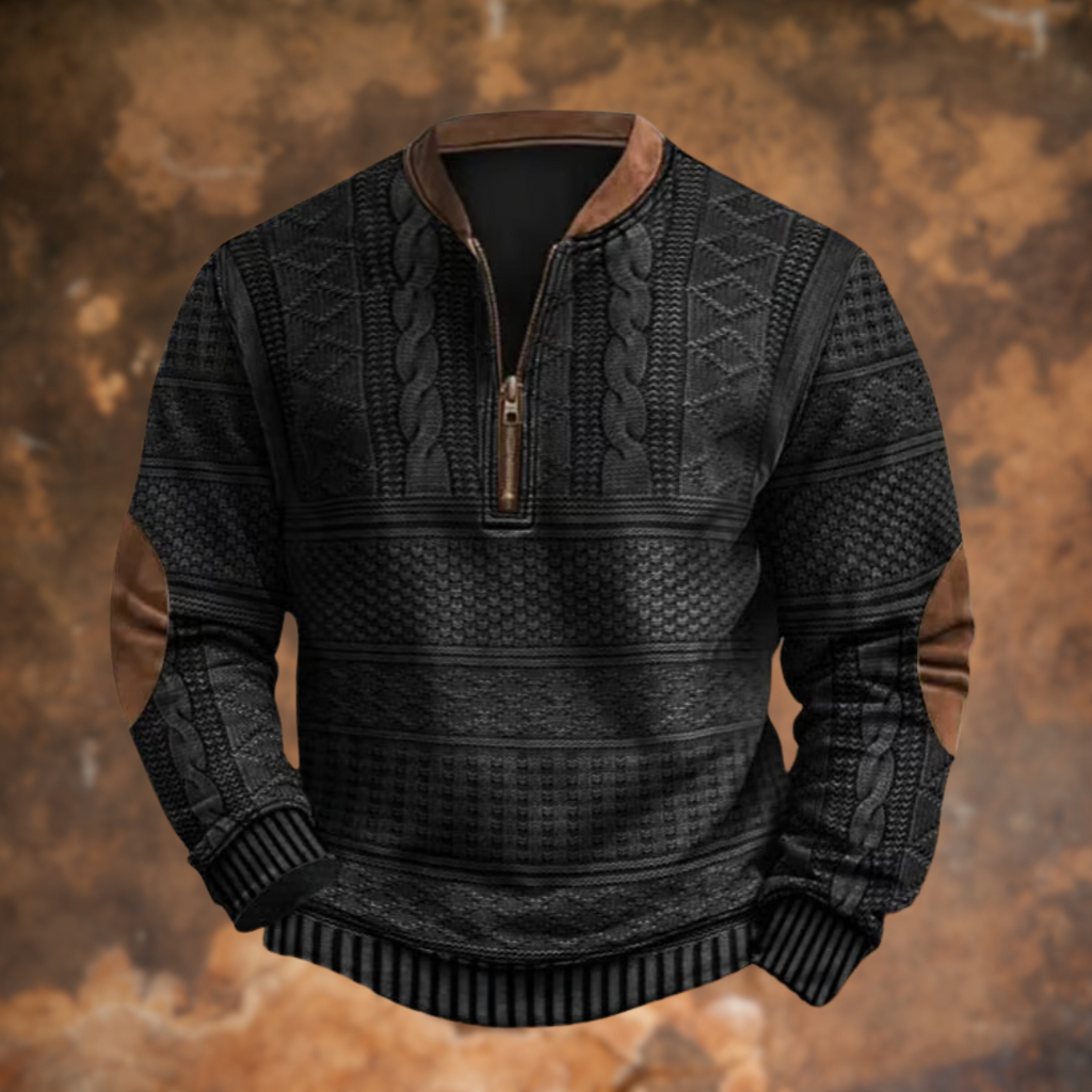 Theron | Men's Half-Zip Cable Knit Sweater