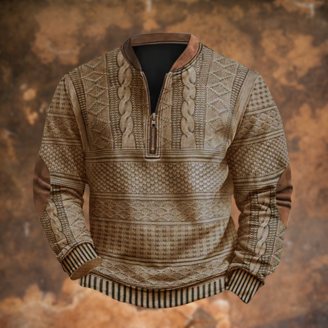 Theron | Men's Half-Zip Cable Knit Sweater