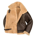 Alpha | Men's Leather Pilot Jacket with Sherpa Lining