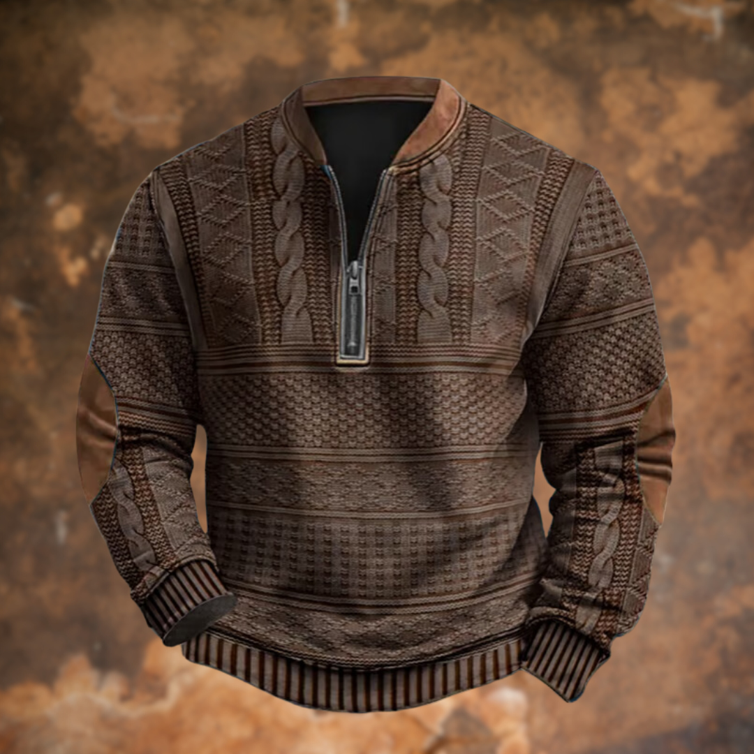 Theron | Men's Half-Zip Cable Knit Sweater