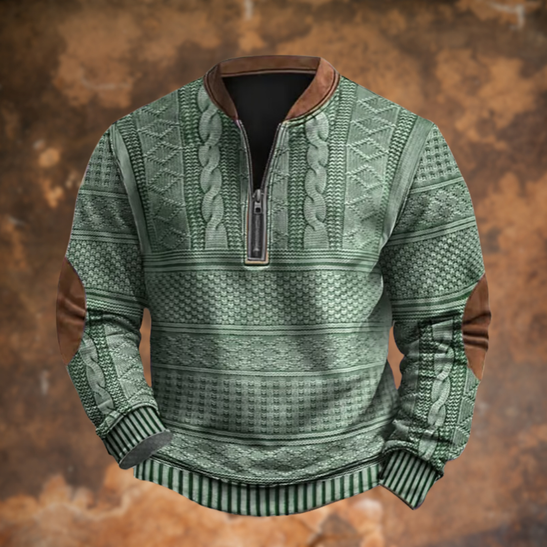 Theron | Men's Half-Zip Cable Knit Sweater