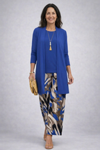 Faye | Women's Patterned Cardigan Three-Piece Set