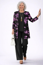 Helen | Women's Patterned Cardigan Three-Piece Set