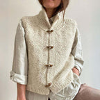 Gilet chaud femme en maille structurée à col montant 3