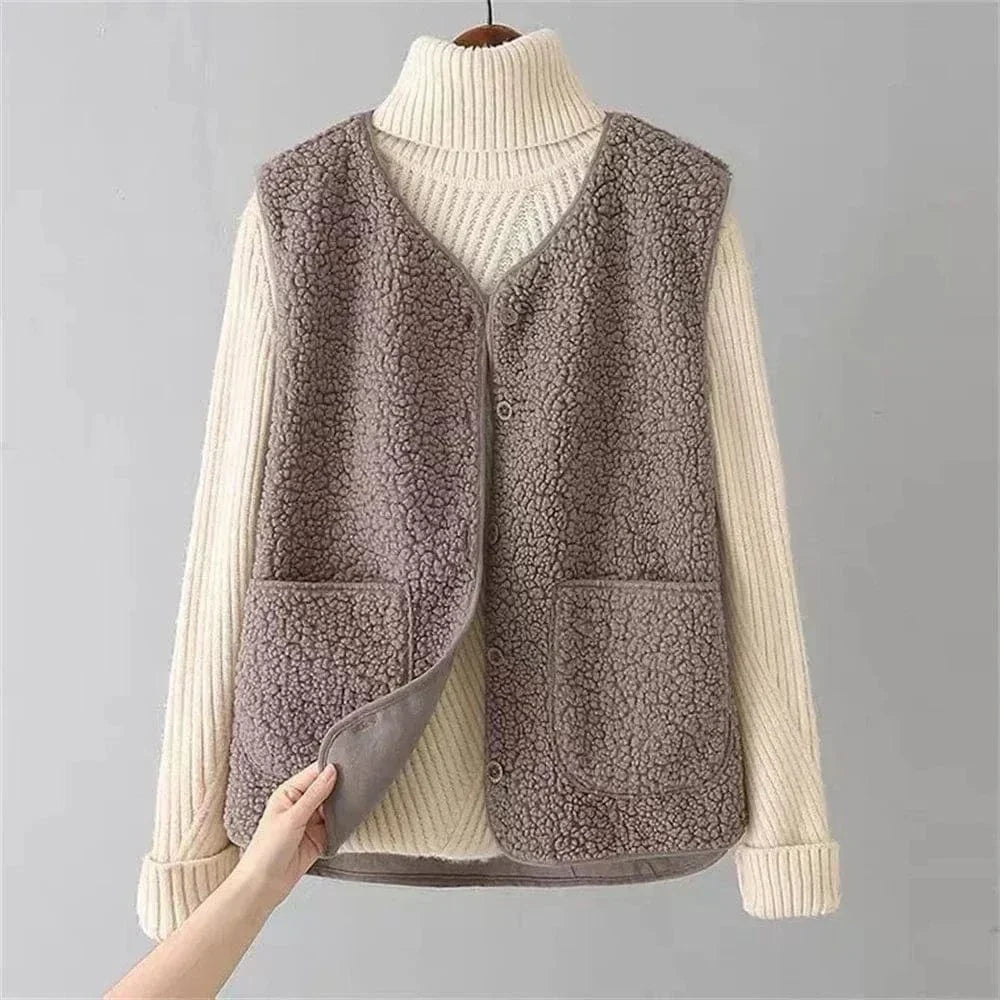 Clara | Women Button Front Vest Straight Fit Layering