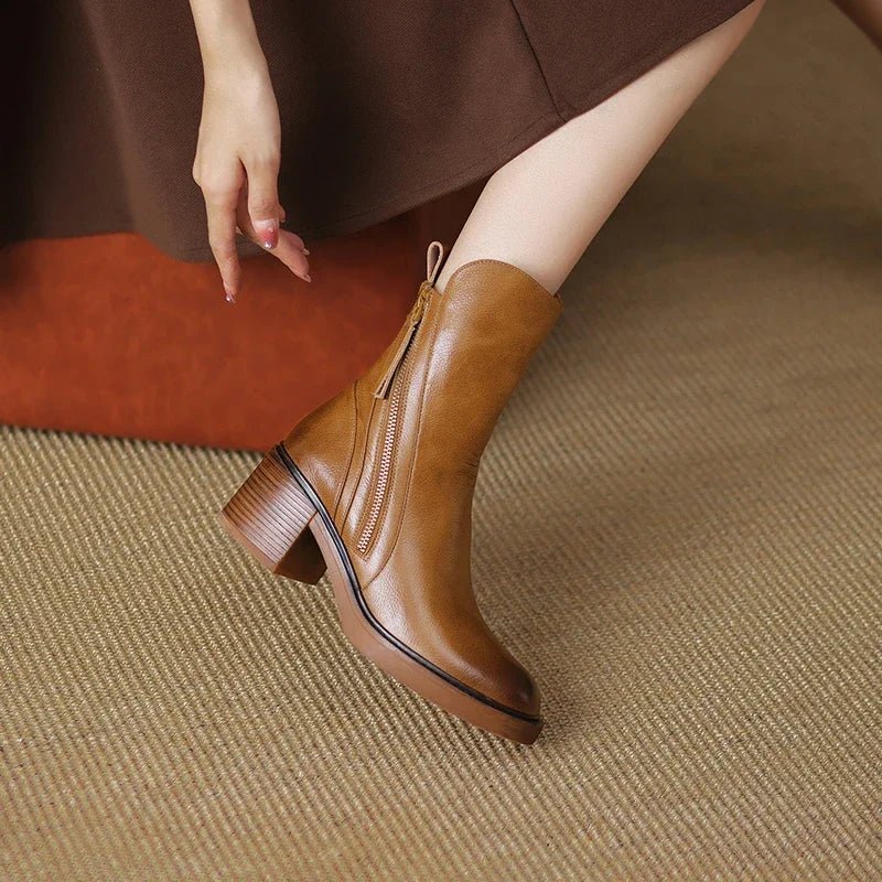 Classic women's leather ankle boots: elegance and comfort