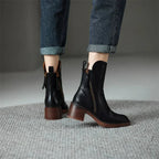 Classic women's leather ankle boots: elegance and comfort