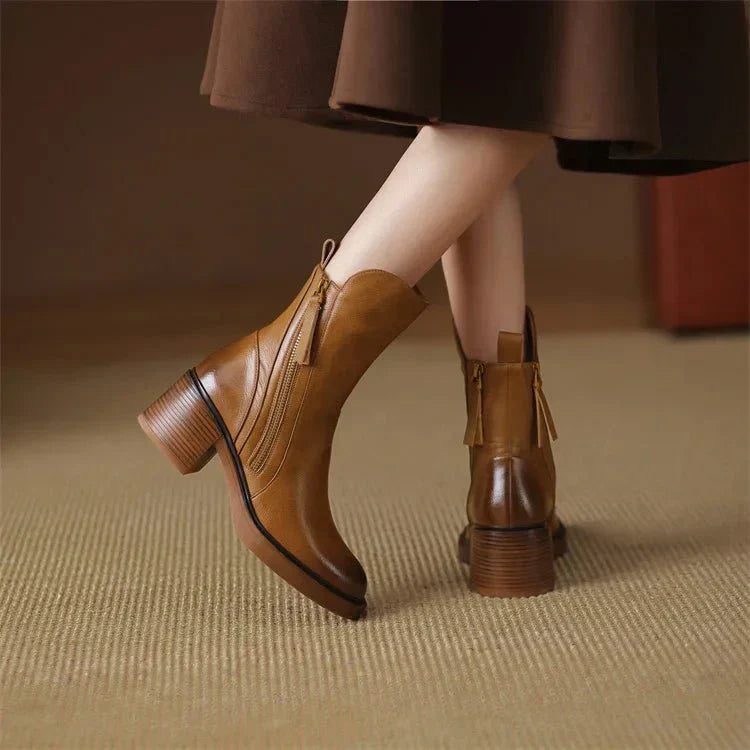 Classic women's leather ankle boots: elegance and comfort