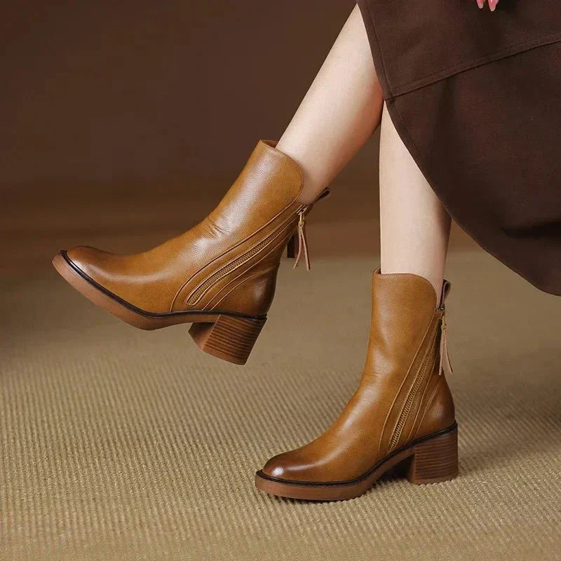 Classic women's leather ankle boots: elegance and comfort