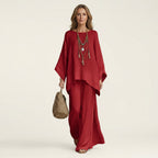 Majolie | Women's Linen-Blend Wide-Leg Two-Piece Set
