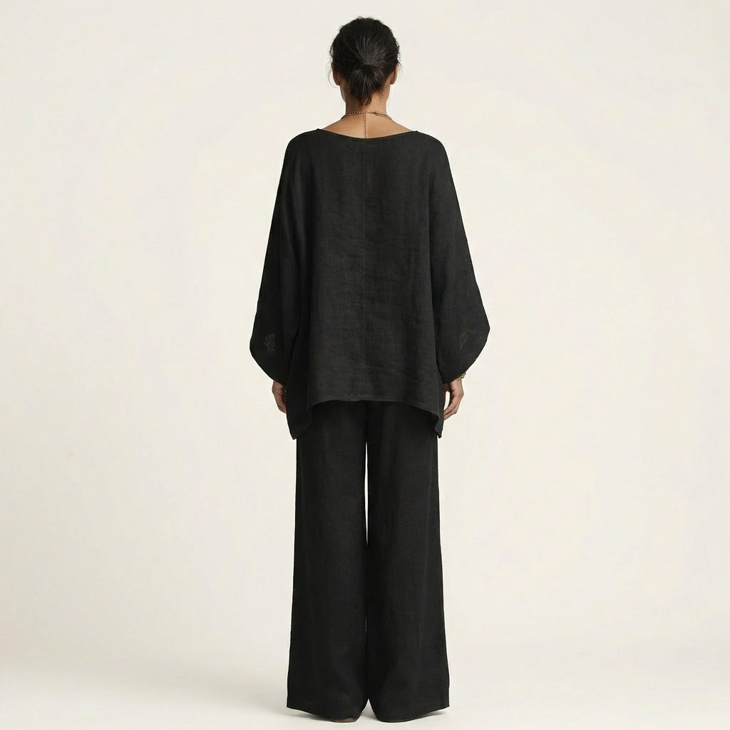Majolie | Women's Linen-Blend Wide-Leg Two-Piece Set