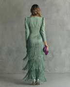 Vivienne | Women's Fringe V-Neck Evening Dress