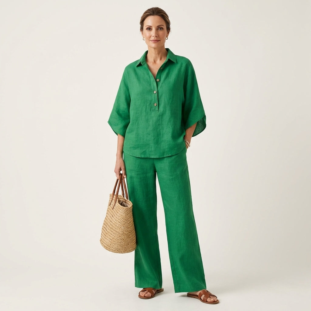 Zerah | Women's Linen-Cotton Two-Piece Set