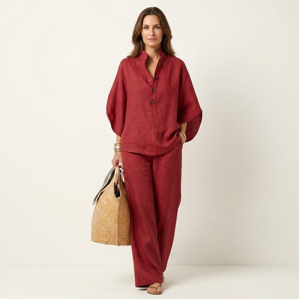 Zerah | Women's Linen-Cotton Two-Piece Set