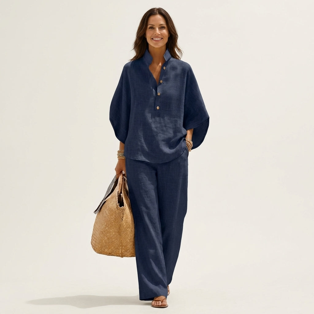 Zerah | Women's Linen-Cotton Two-Piece Set
