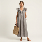 Josette | Women's Ruffle V-Neck Maxi Dress