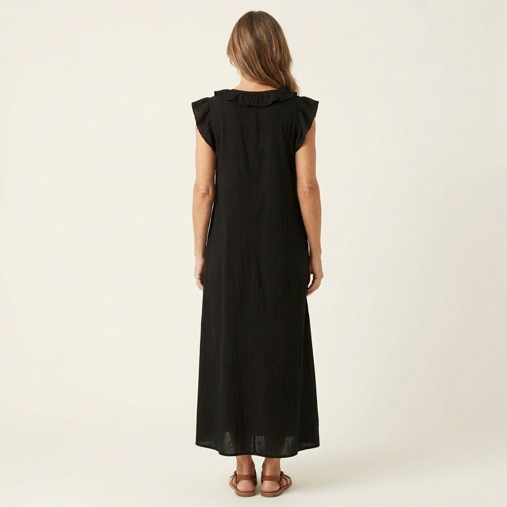 Josette | Women's Ruffle V-Neck Maxi Dress
