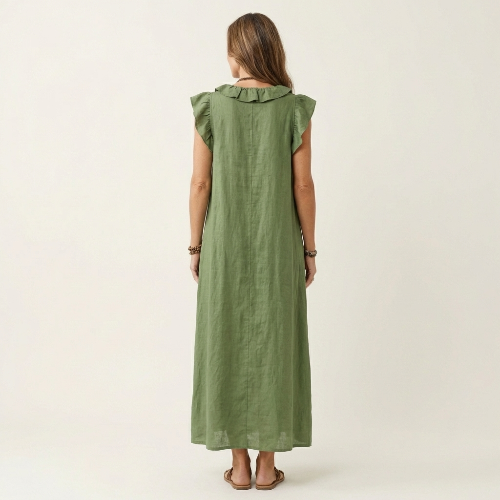 Josette | Women's Ruffle V-Neck Maxi Dress