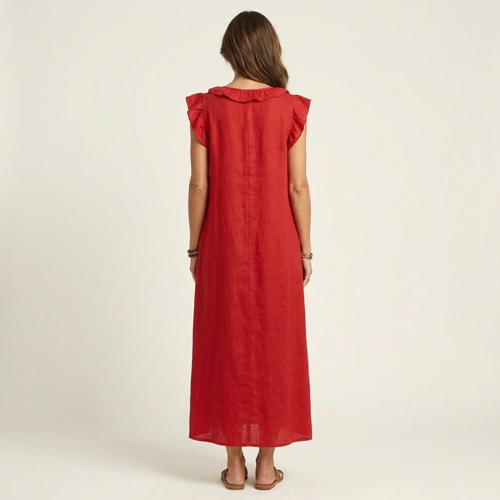 Josette | Women's Ruffle V-Neck Maxi Dress