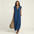 Josette | Women's Ruffle V-Neck Maxi Dress