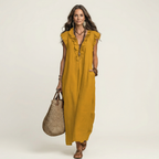 Josette | Women's Ruffle V-Neck Maxi Dress
