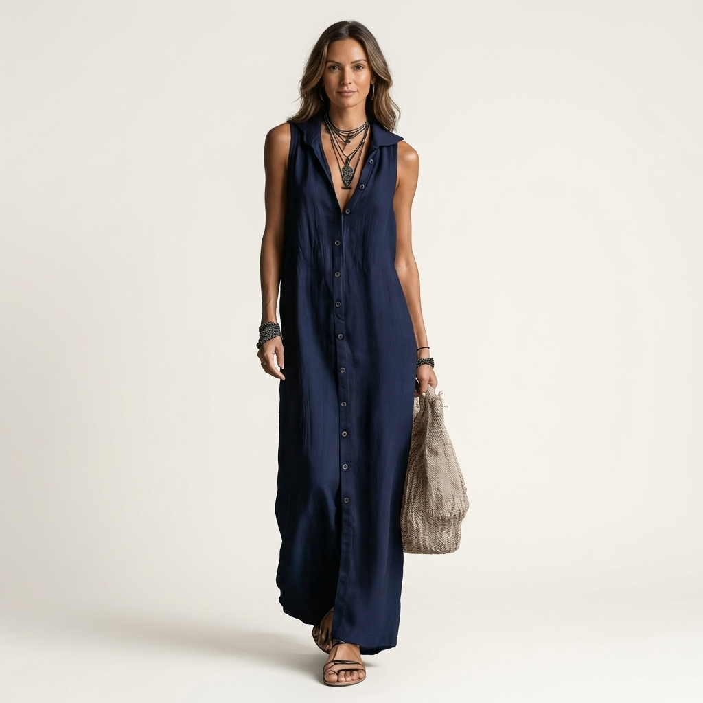 Mirabell | Women's Hooded Button-Front Maxi Dress