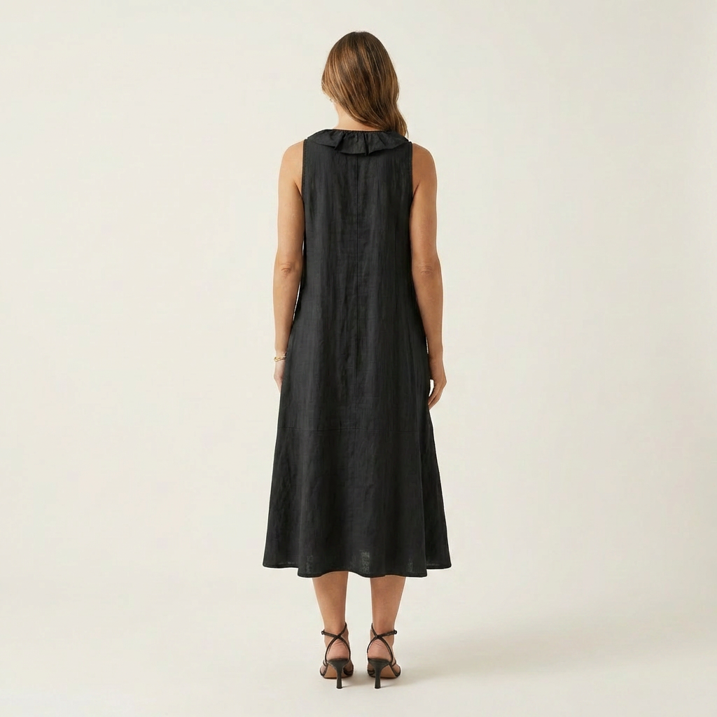 Vicky | Women's Ruffle-Front V-Neck Maxi Dress