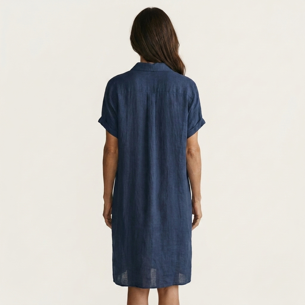 Nidalie | Women's Cotton-Linen Midi Shirt Dress