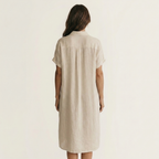 Nidalie | Women's Cotton-Linen Midi Shirt Dress
