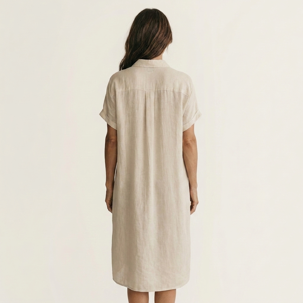 Nidalie | Women's Cotton-Linen Midi Shirt Dress