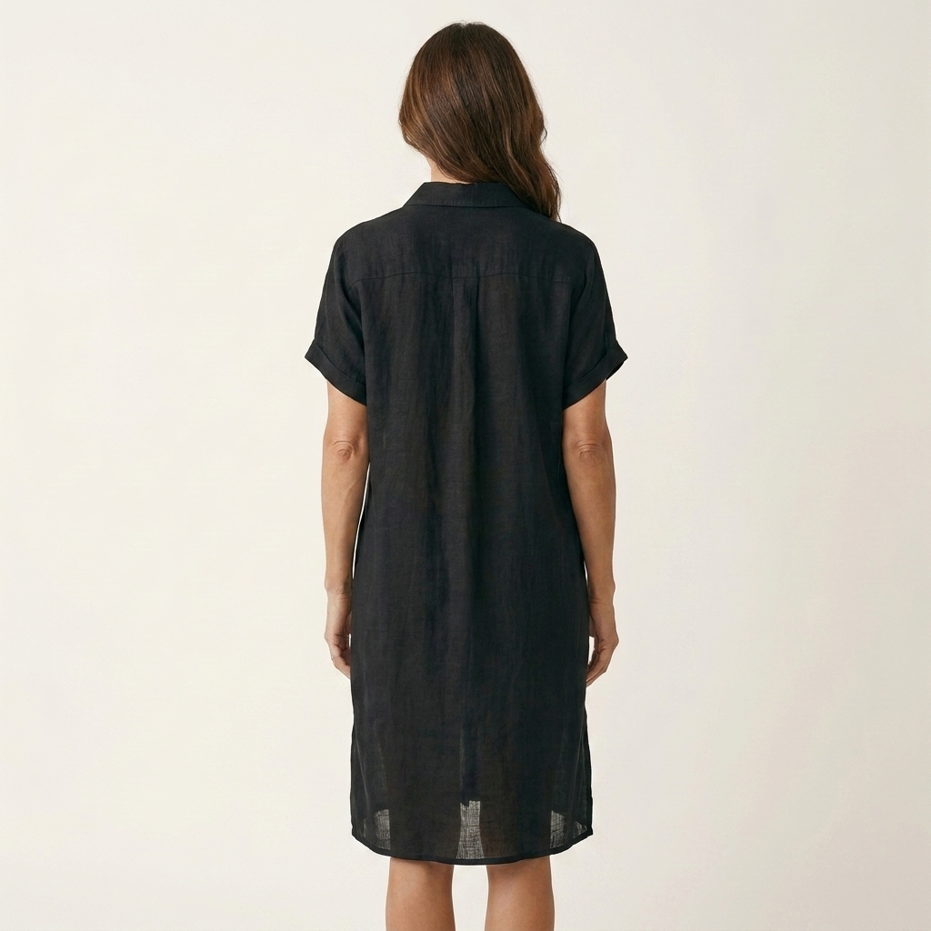Nidalie | Women's Cotton-Linen Midi Shirt Dress
