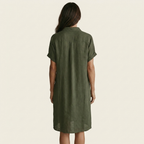 Nidalie | Women's Cotton-Linen Midi Shirt Dress