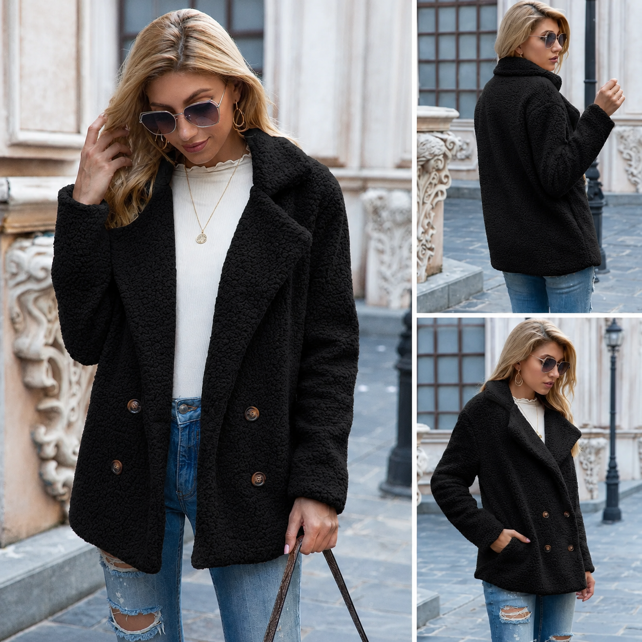 Holly | Women's Relaxed Teddy Fleece Coat